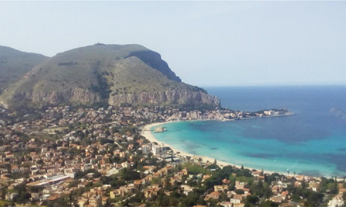 View of the Jurassic-Cretaceous limestones of Monte Gallo